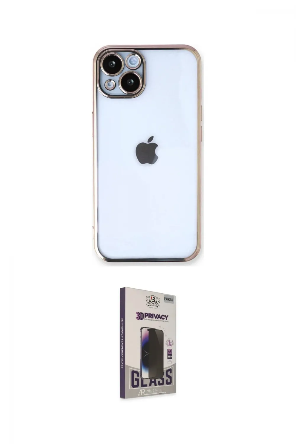 ieg™ iPhone 14 Kılıf Vadi Minimal - Siyah Bilvis Hayalet Cam Ekran Koruyucu