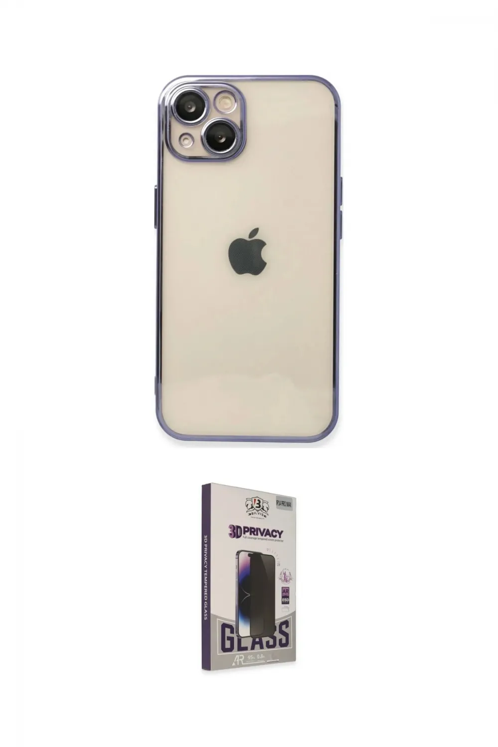 ieg™ iPhone 14 Kılıf Vadi Minimal - Siyah Bilvis Hayalet Cam Ekran Koruyucu