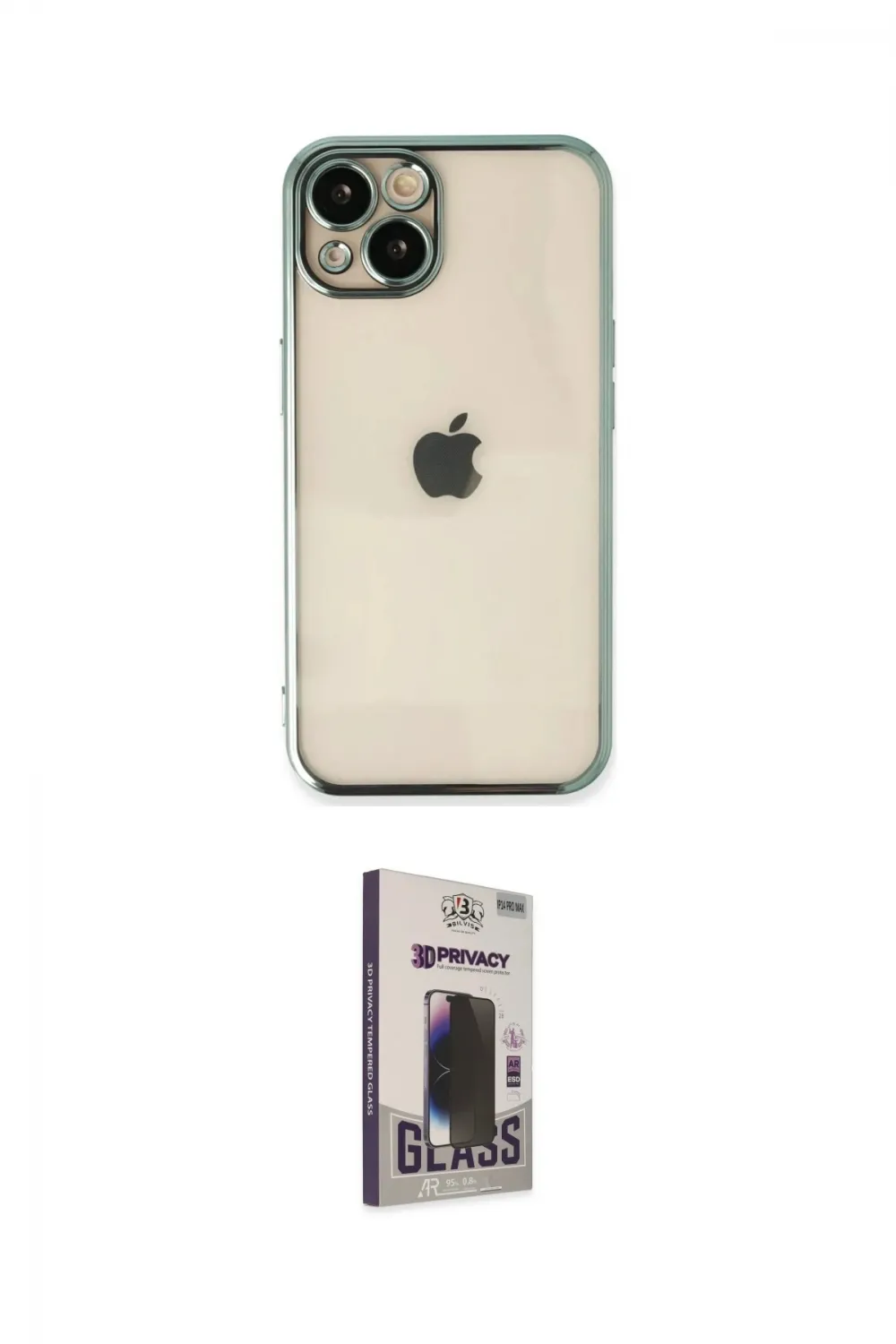 ieg™ iPhone 14 Kılıf Vadi Minimal - Siyah Bilvis Hayalet Cam Ekran Koruyucu
