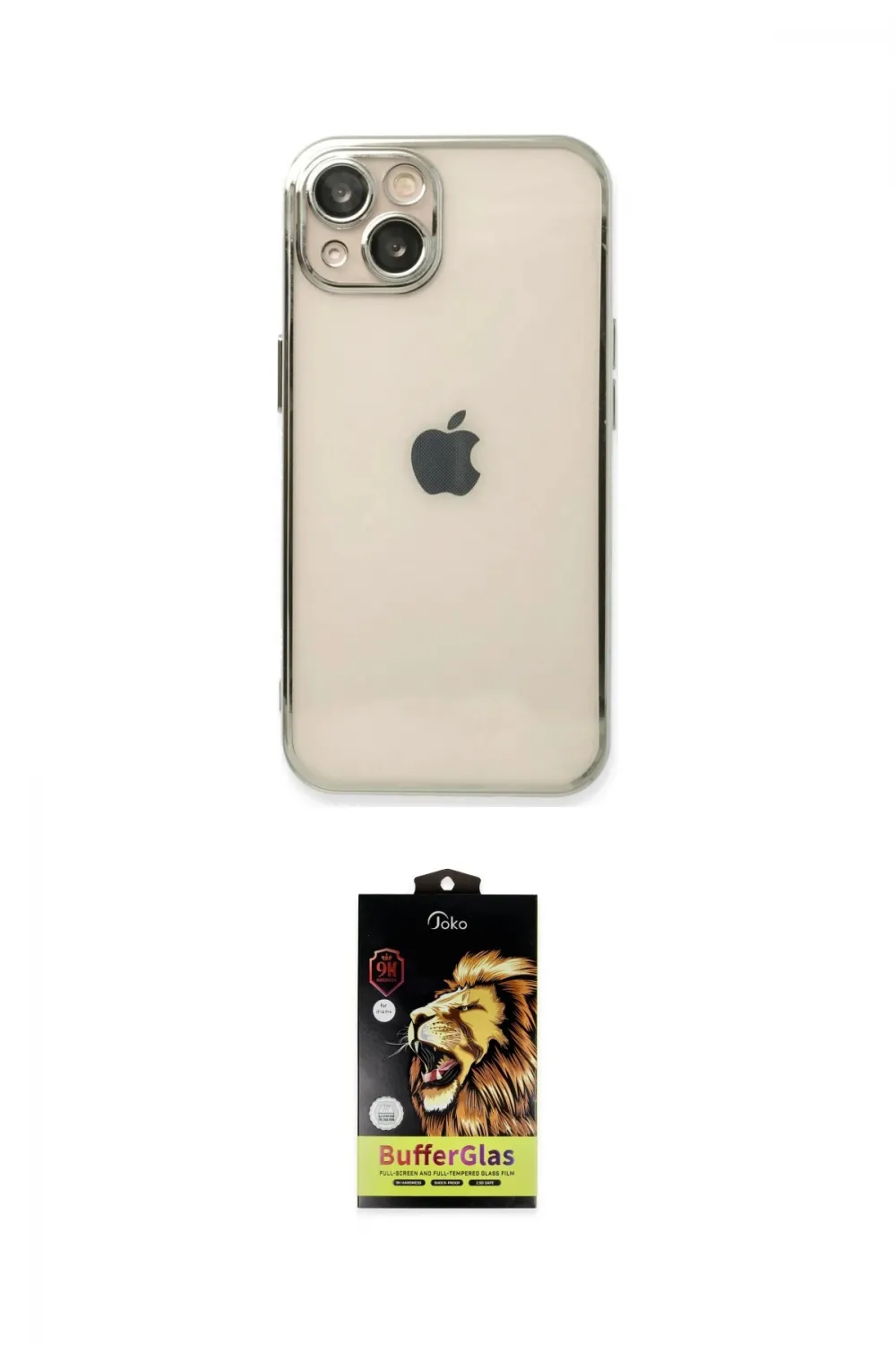 ieg™ iPhone 14 Kılıf Vadi Minimal - Siyah Buffer Cam Ekran Koruyucu
