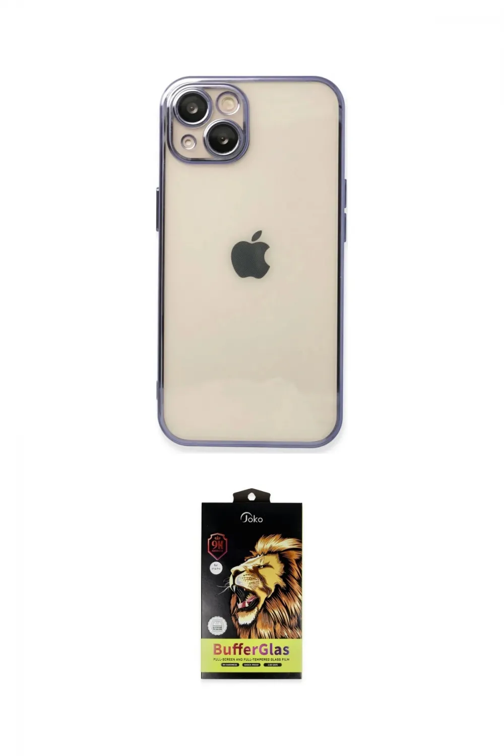 ieg™ iPhone 14 Kılıf Vadi Minimal - Siyah Buffer Cam Ekran Koruyucu
