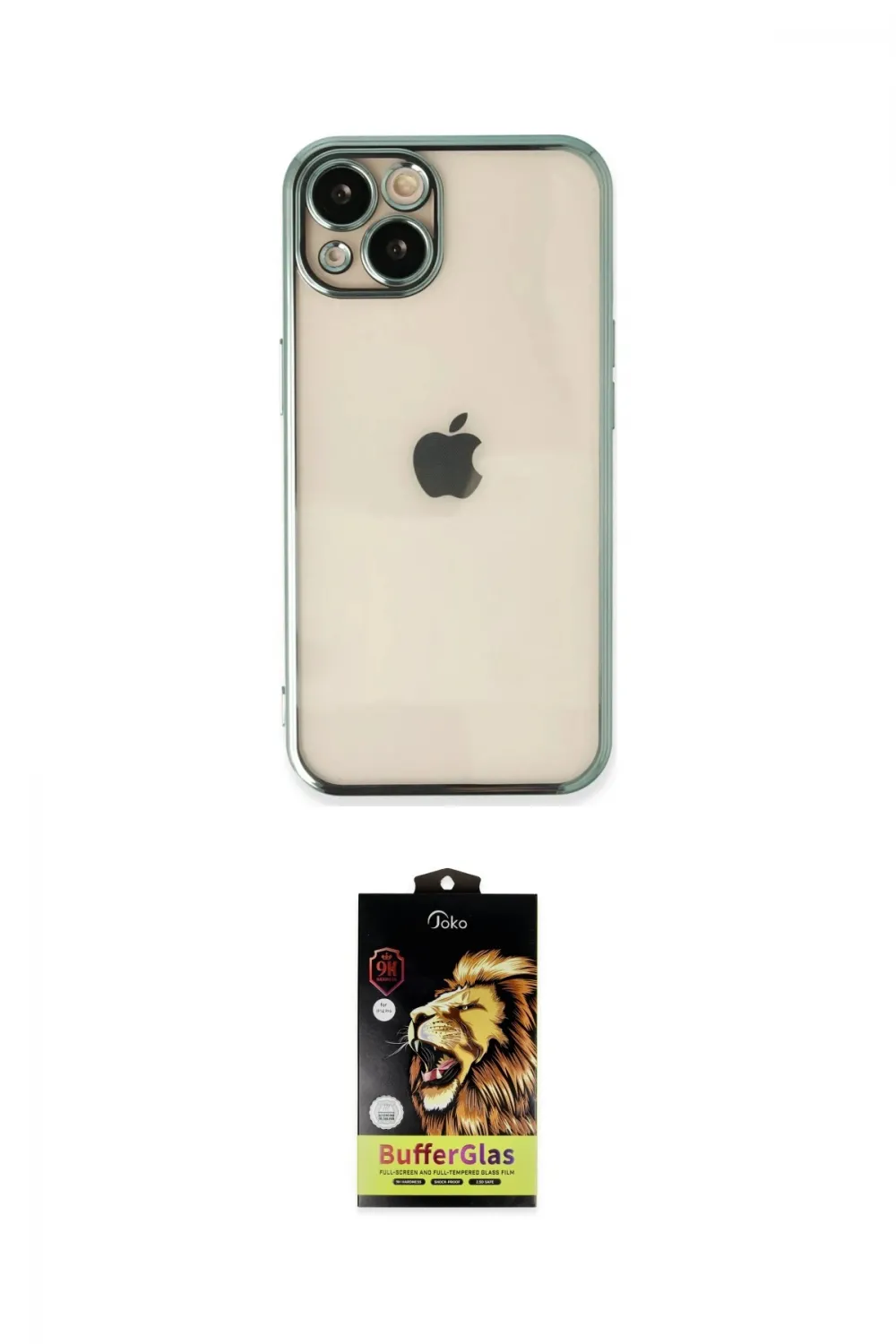 ieg™ iPhone 14 Kılıf Vadi Minimal - Siyah Buffer Cam Ekran Koruyucu