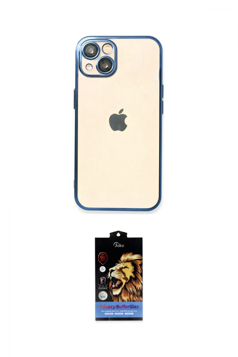 ieg™ iPhone 14 Kılıf Vadi Minimal - Siyah Buffer Hayalet Cam Ekran Koruyucu