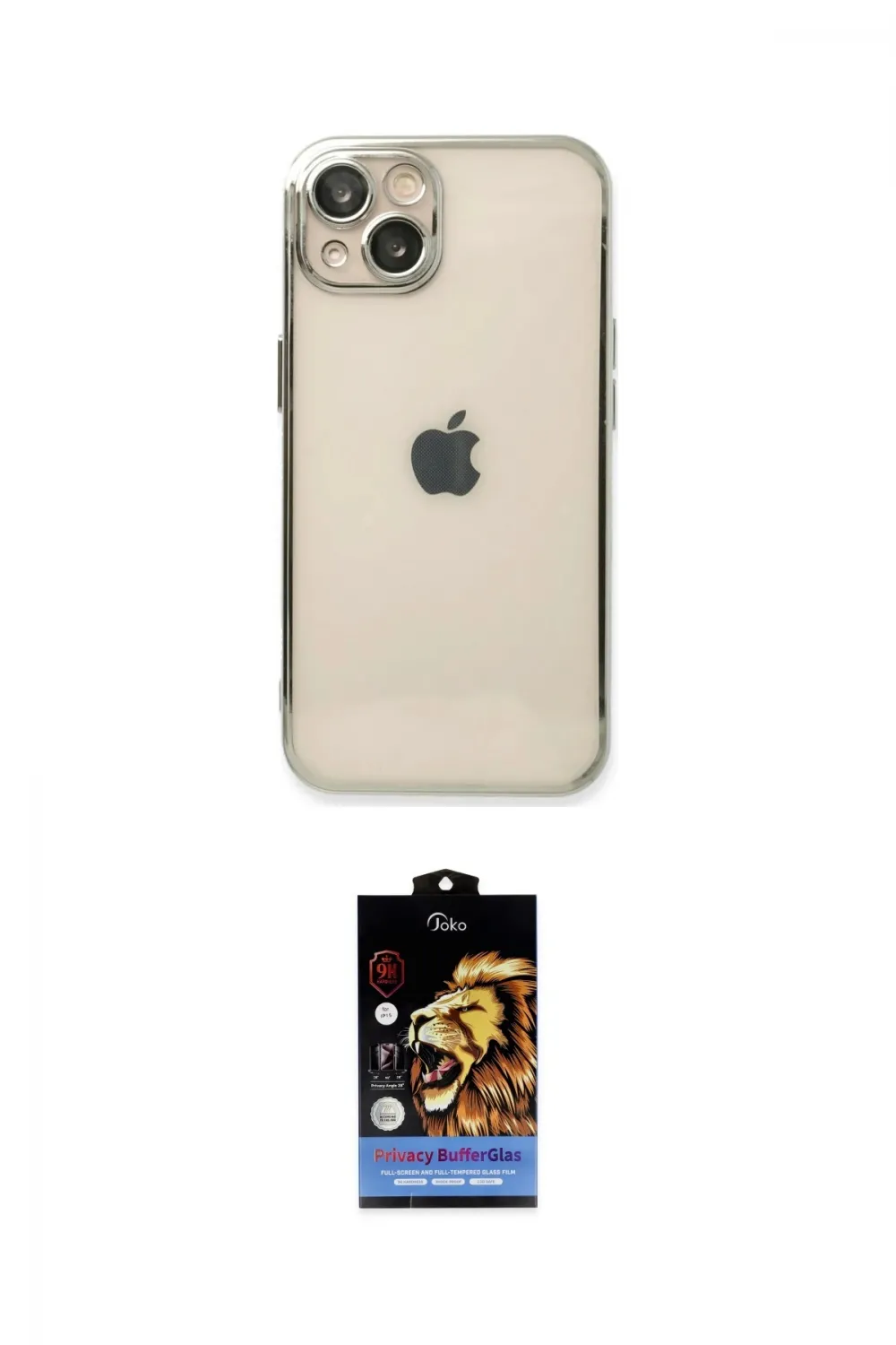 ieg™ iPhone 14 Kılıf Vadi Minimal - Siyah Buffer Hayalet Cam Ekran Koruyucu
