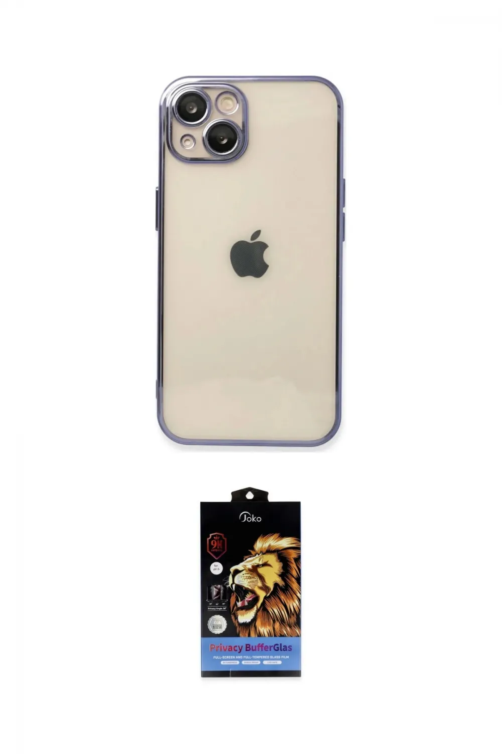 ieg™ iPhone 14 Kılıf Vadi Minimal - Siyah Buffer Hayalet Cam Ekran Koruyucu