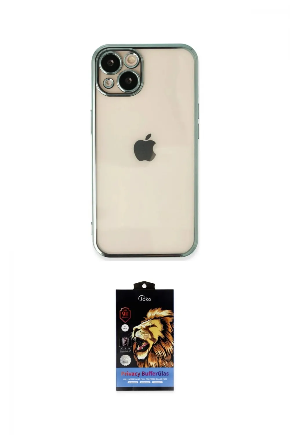 ieg™ iPhone 14 Kılıf Vadi Minimal - Siyah Buffer Hayalet Cam Ekran Koruyucu