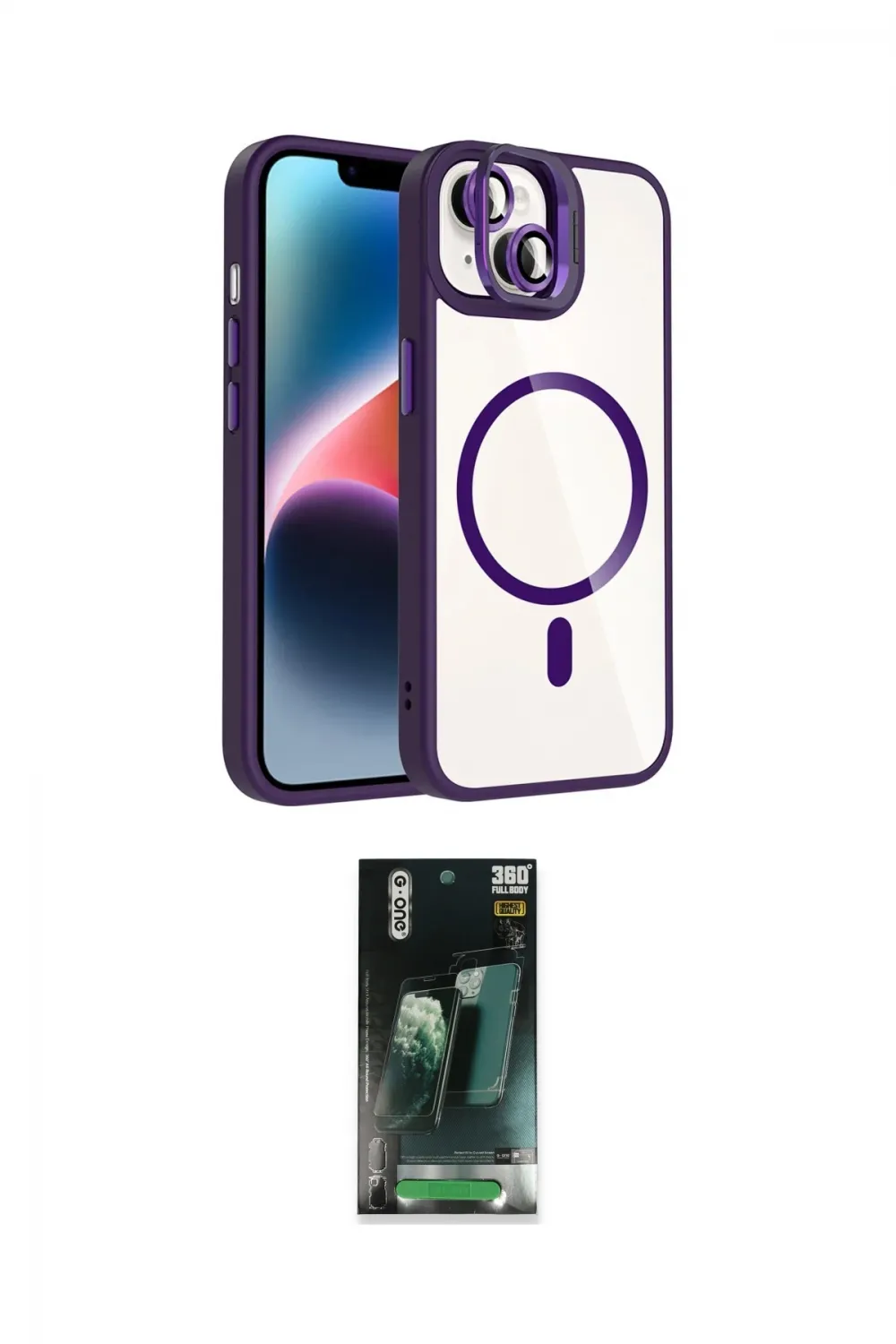 ieg™ iPhone 14 Kılıf Yadigar Asil Koleksiyonu - Şeffaf 360 Full Body Arka Koruyucu
