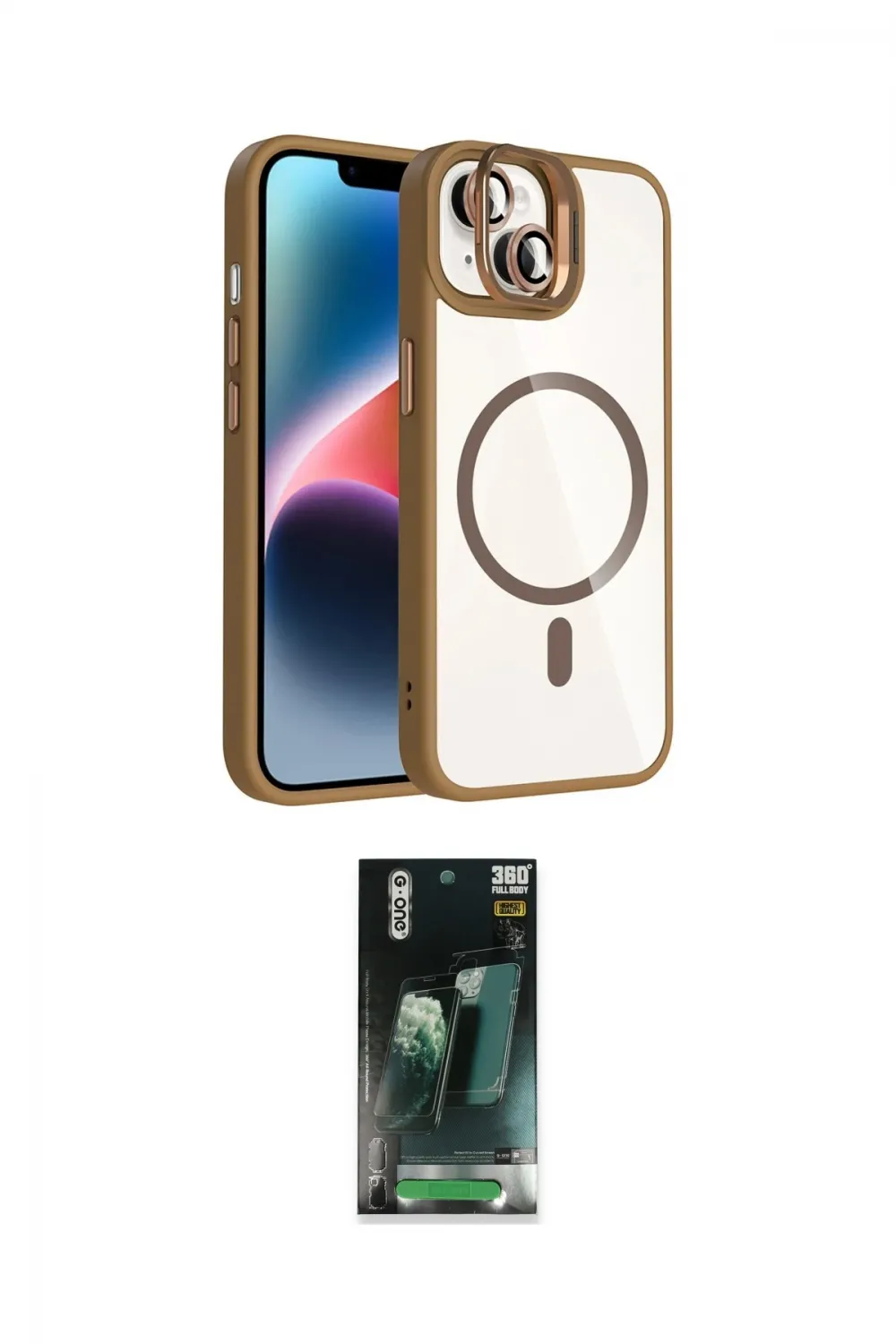 ieg™ iPhone 14 Kılıf Yadigar Asil Koleksiyonu - Şeffaf 360 Full Body Arka Koruyucu