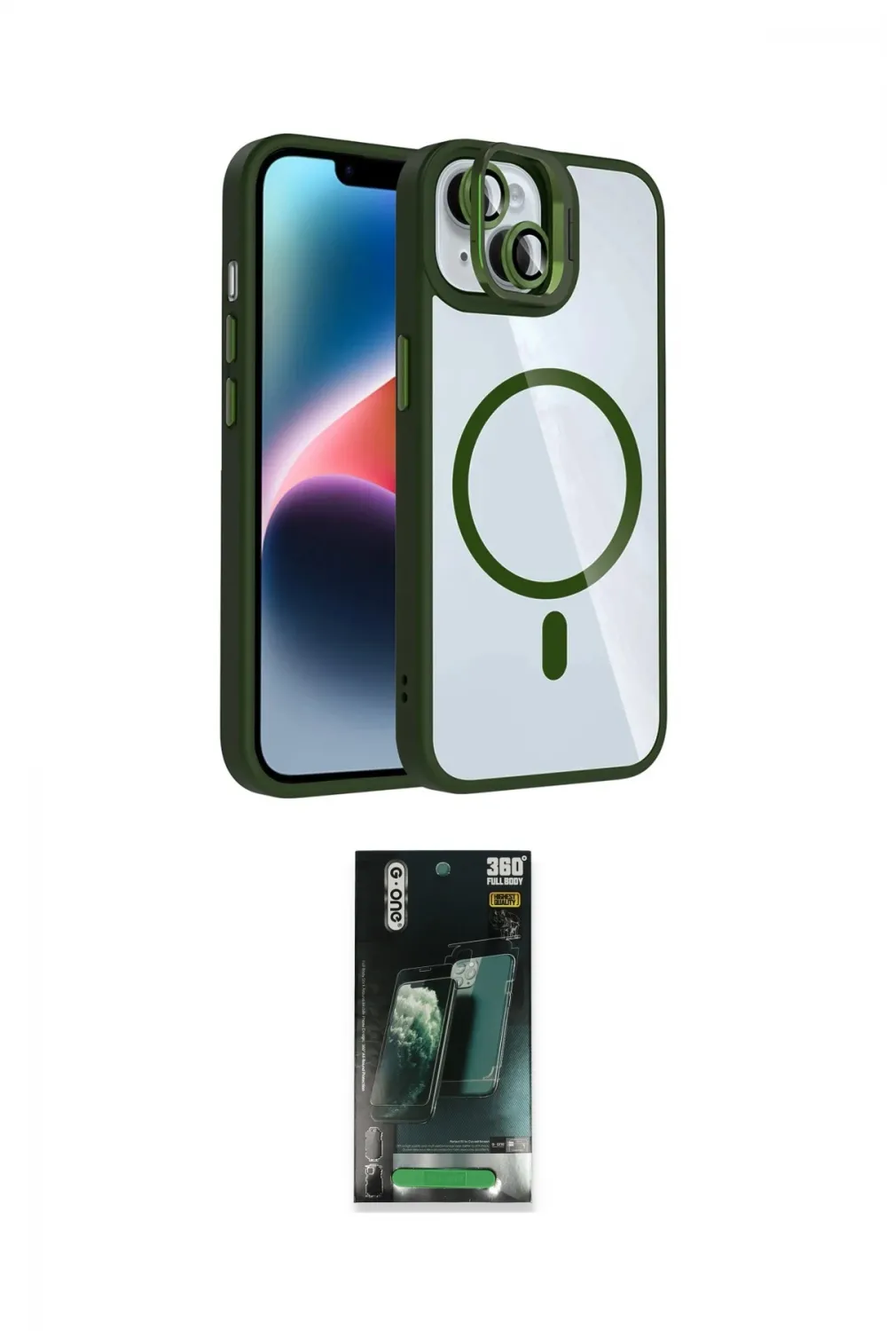ieg™ iPhone 14 Kılıf Yadigar Asil Koleksiyonu - Şeffaf 360 Full Body Arka Koruyucu