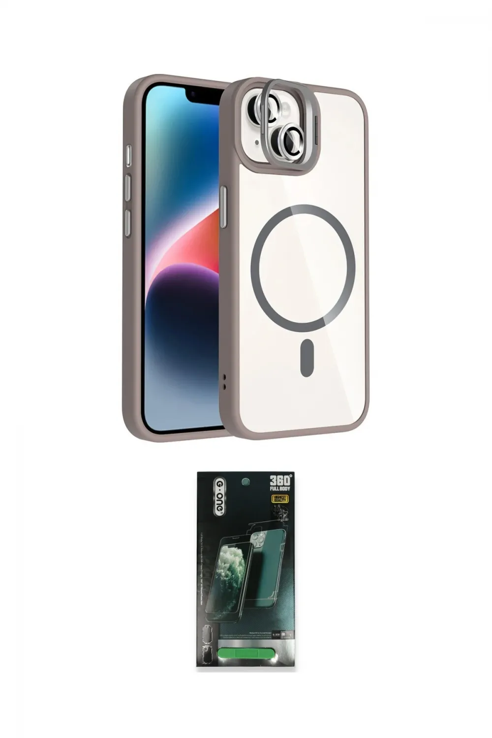 ieg™ iPhone 14 Kılıf Yadigar Asil Koleksiyonu - Şeffaf 360 Full Body Arka Koruyucu
