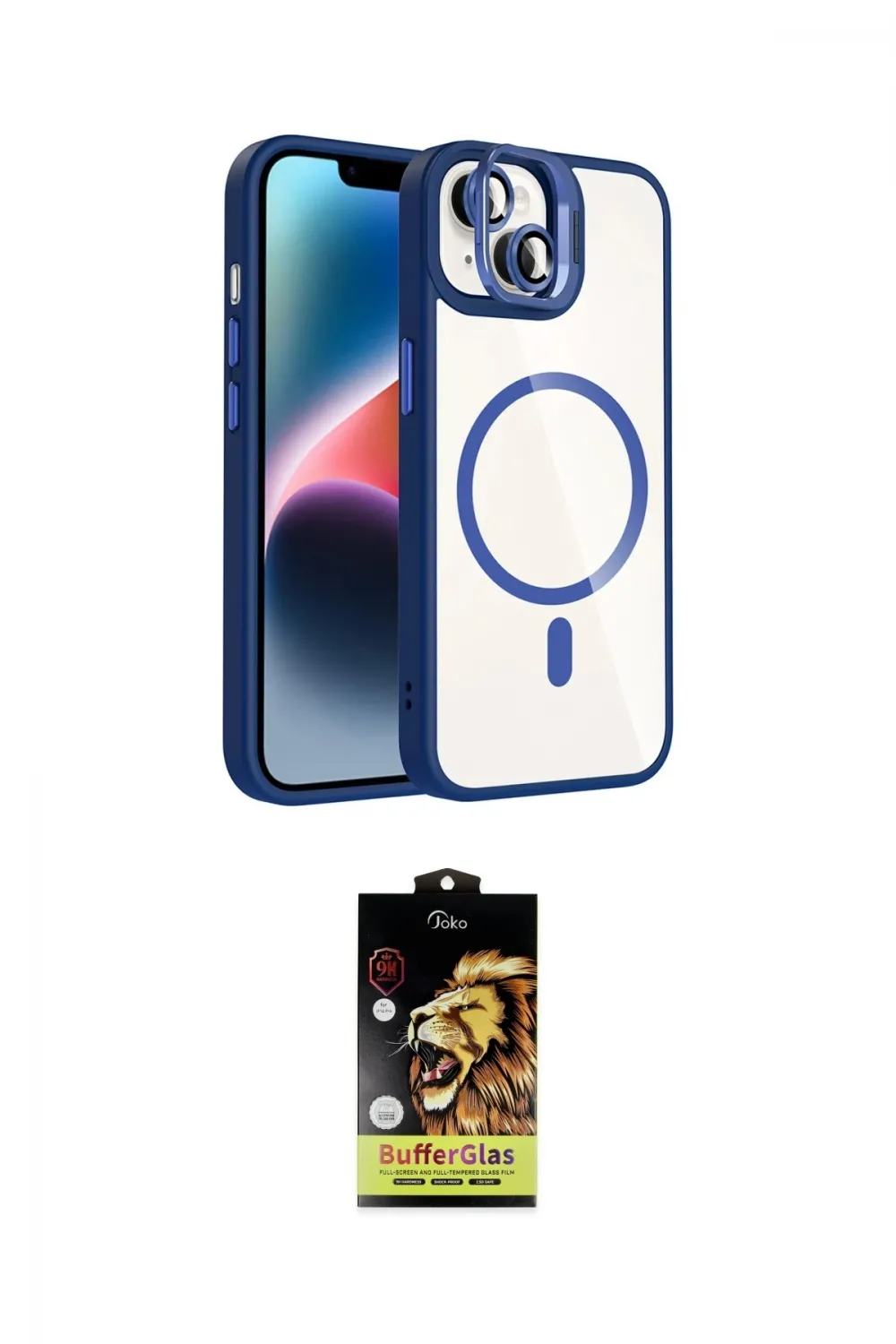ieg™ iPhone 14 Kılıf Yadigar Asil Koleksiyonu - Siyah Buffer Cam Ekran Koruyucu