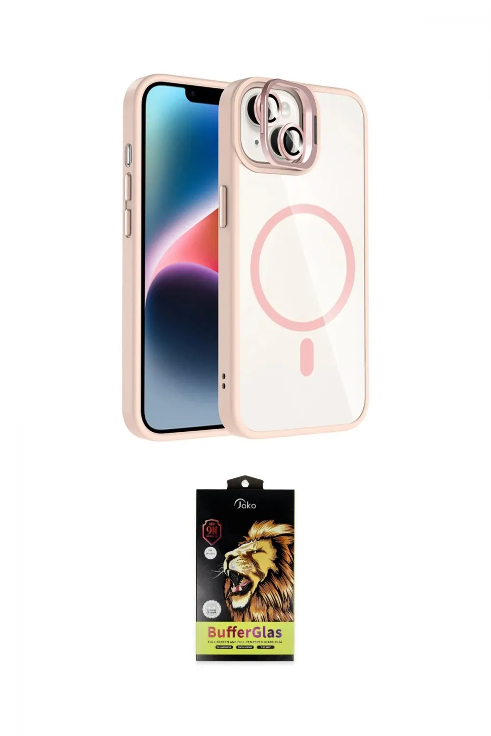 ieg™ iPhone 14 Kılıf Yadigar Asil Koleksiyonu - Siyah Buffer Cam Ekran Koruyucu