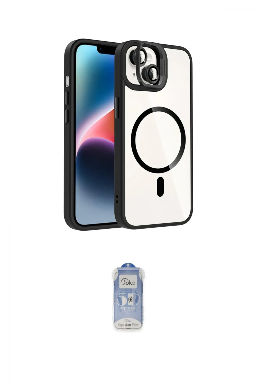 ieg™ iPhone 14 Kılıf Yadigar Asil Koleksiyonu - Siyah Joko Magic 5D Cam