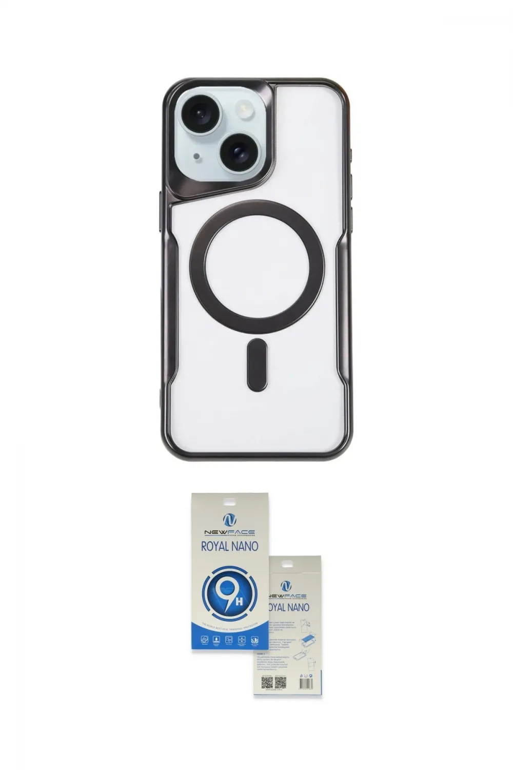 ieg™ iPhone 14 Kılıf Yadigar Klasik Özel Seri - Şeffaf Royal Nano Ekran Koruyucu