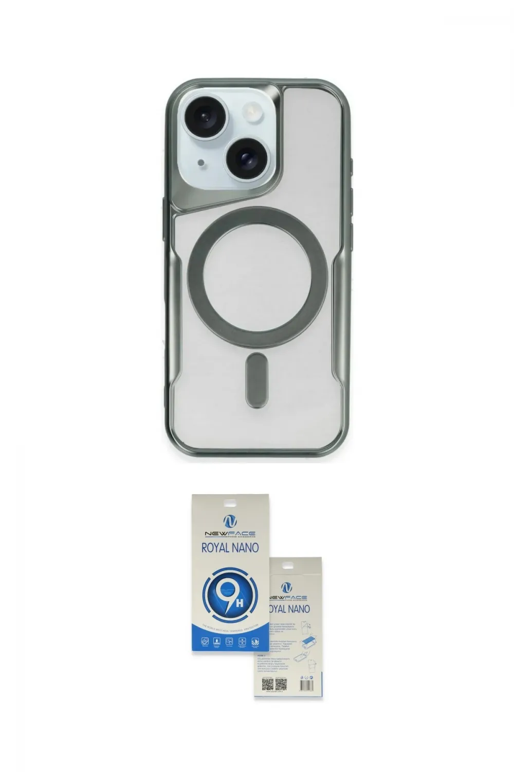 ieg™ iPhone 14 Kılıf Yadigar Klasik Özel Seri - Şeffaf Royal Nano Ekran Koruyucu