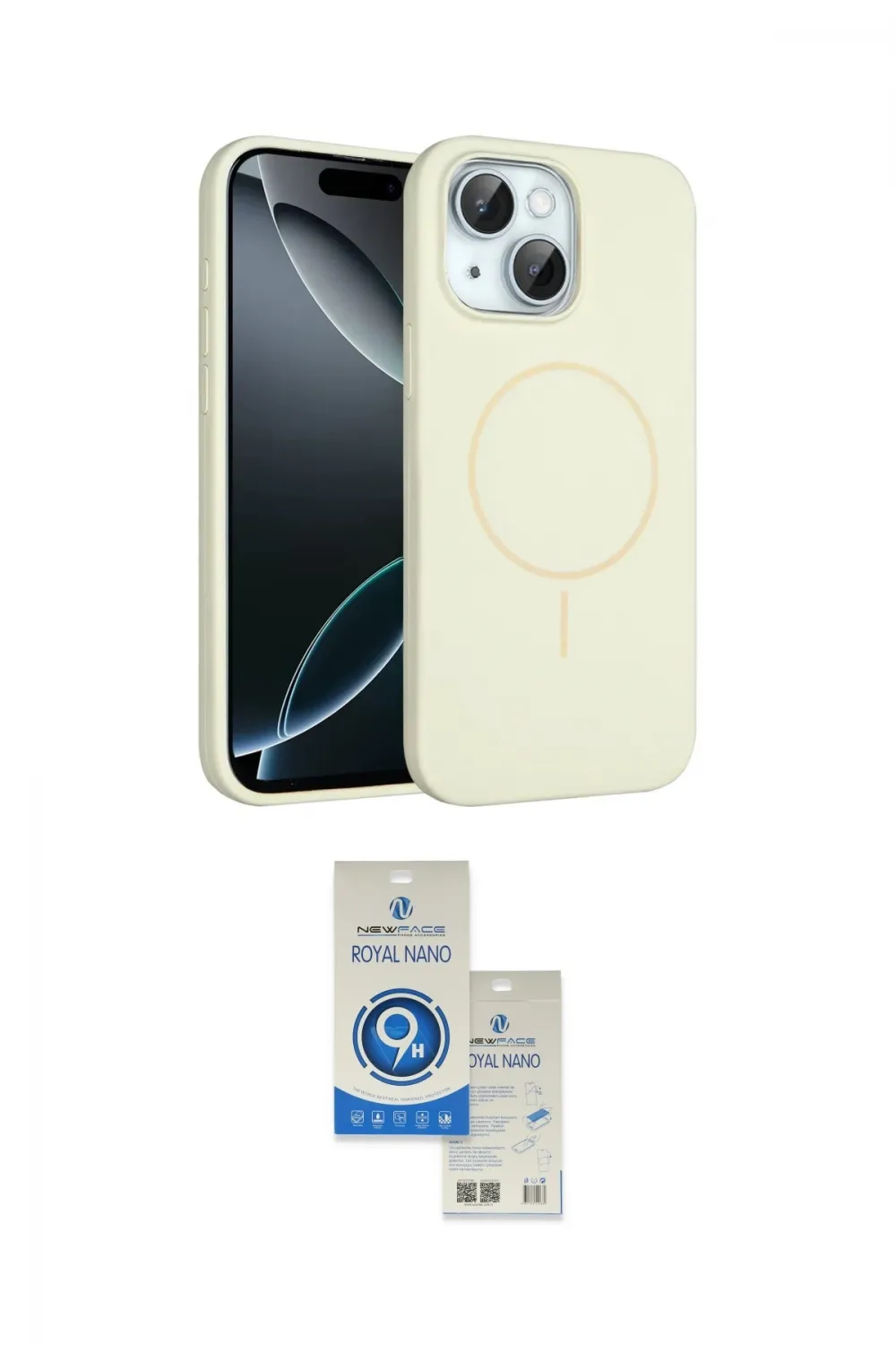 ieg™ iPhone 14 Kılıf Yankı Form Serisi - Şeffaf Royal Nano Ekran Koruyucu