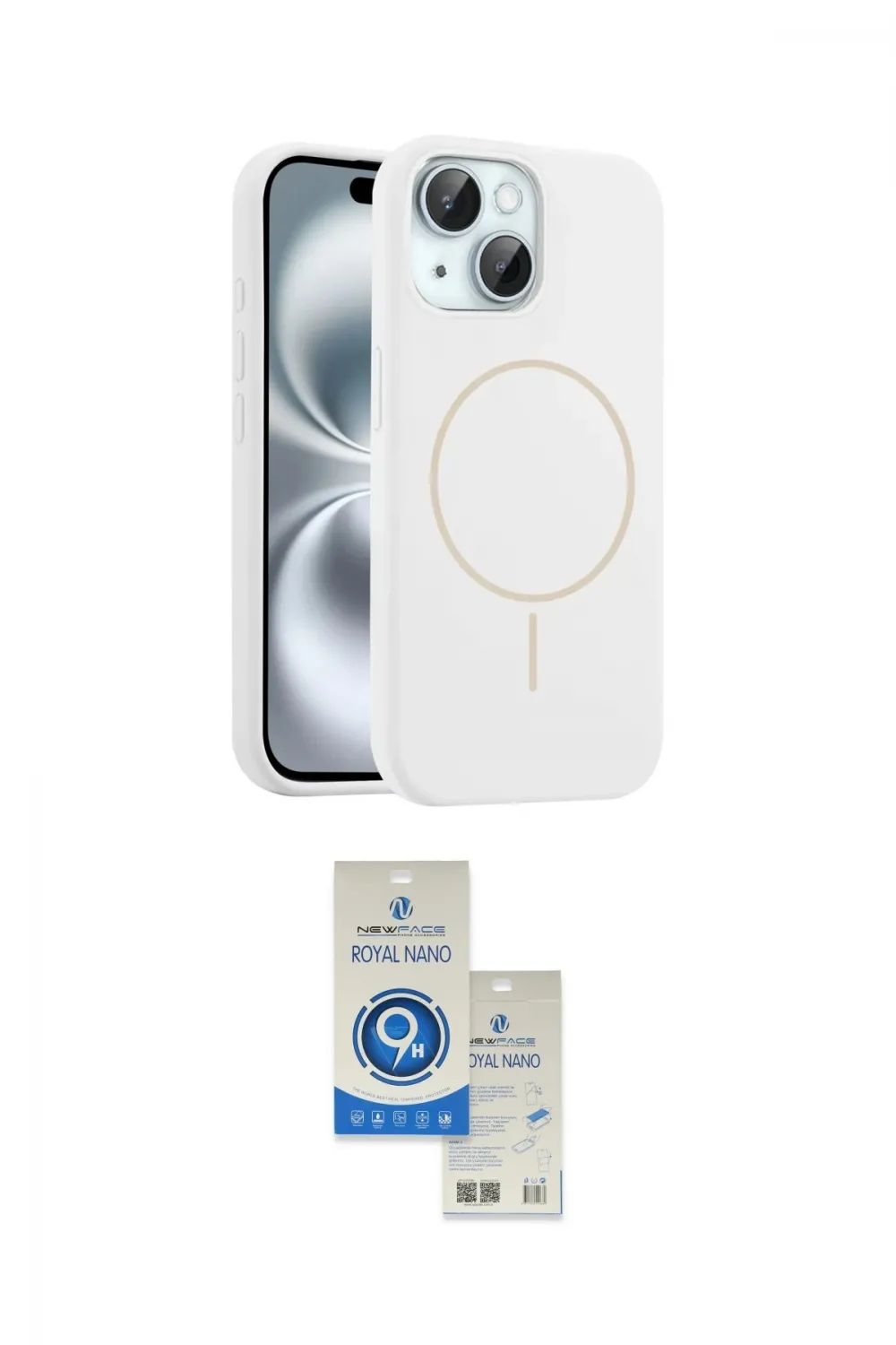 ieg™ iPhone 14 Kılıf Yankı Form Serisi - Şeffaf Royal Nano Ekran Koruyucu