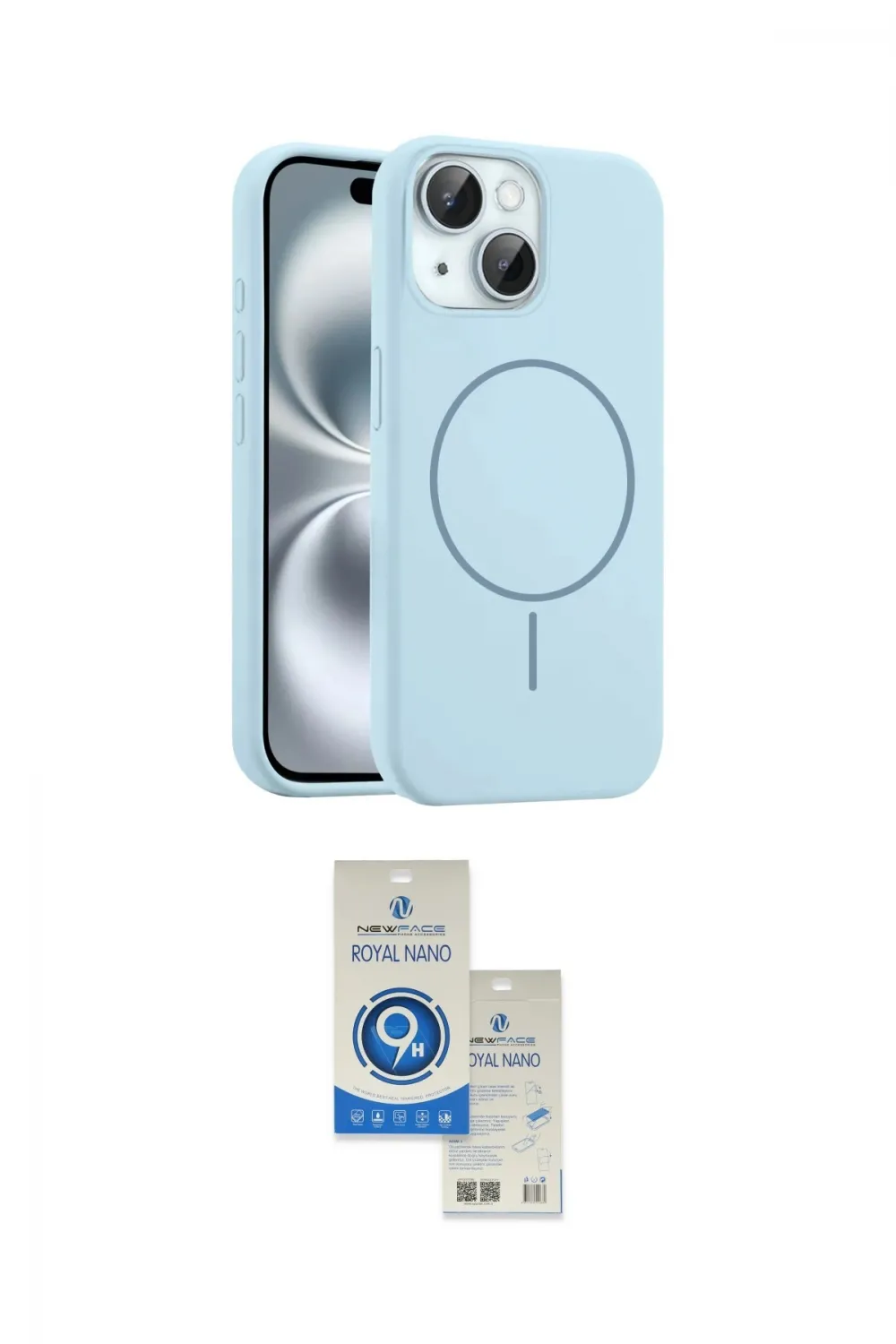 ieg™ iPhone 14 Kılıf Yankı Form Serisi - Şeffaf Royal Nano Ekran Koruyucu