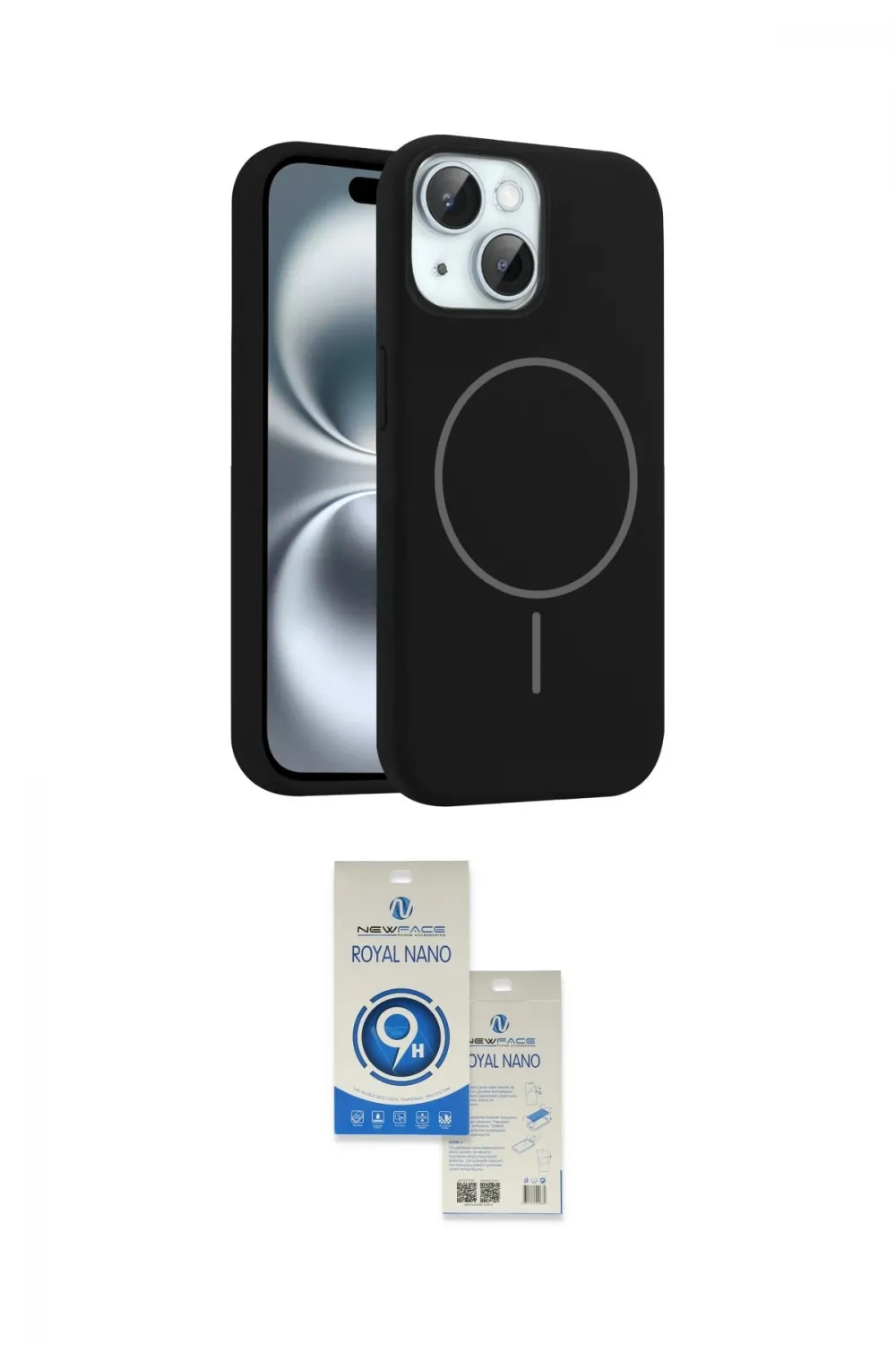ieg™ iPhone 14 Kılıf Yankı Form Serisi - Şeffaf Royal Nano Ekran Koruyucu