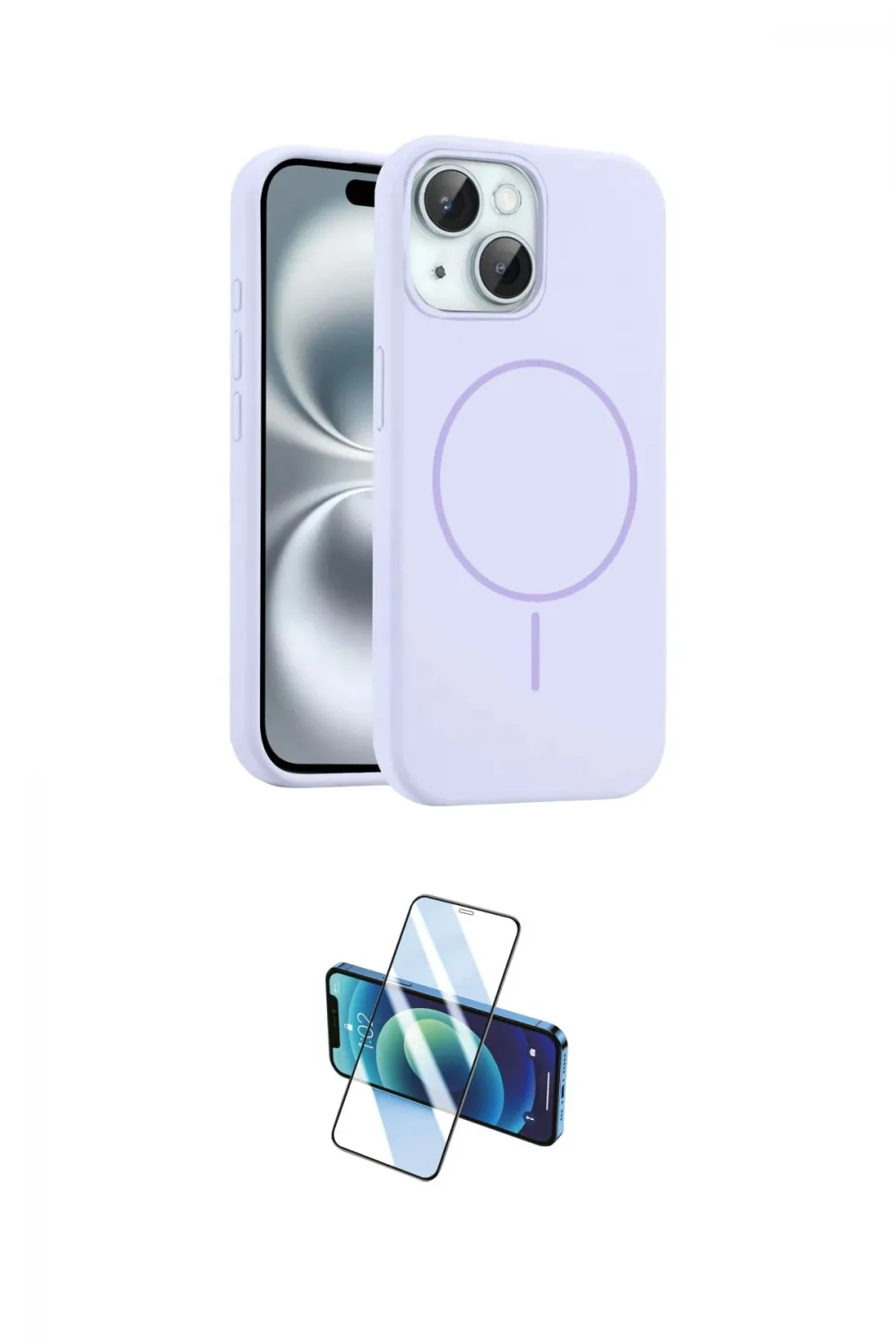 ieg™ iPhone 14 Kılıf Yankı Form Serisi - Siyah 3D Antistatik Cam Ekran Koruyucu