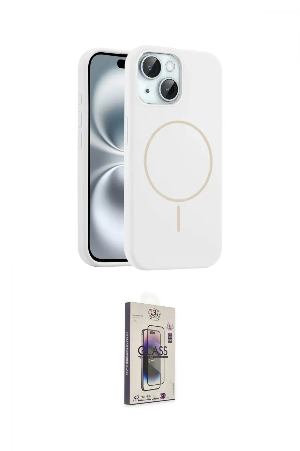 ieg™ iPhone 14 Kılıf Yankı Form Serisi - Siyah Bilvis 3D Cam Ekran Koruyucu