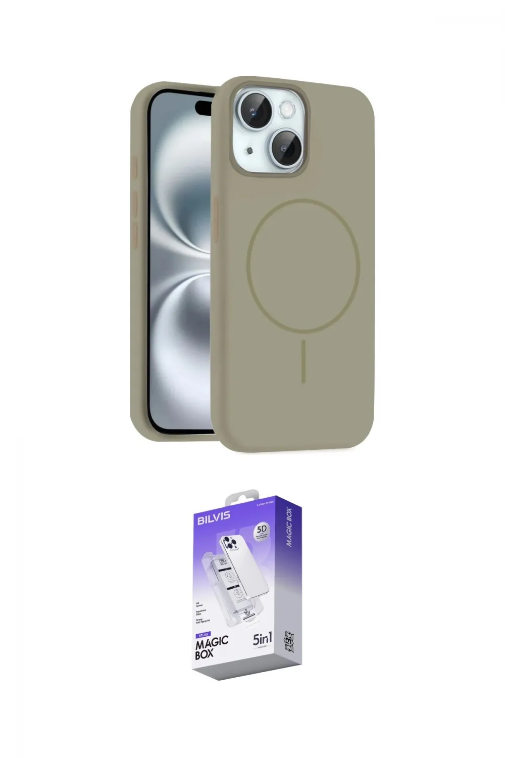 ieg™ iPhone 14 Kılıf Yankı Form Serisi - Siyah Bilvis 5in1 3D Magic Cam Ekran Koruyucu