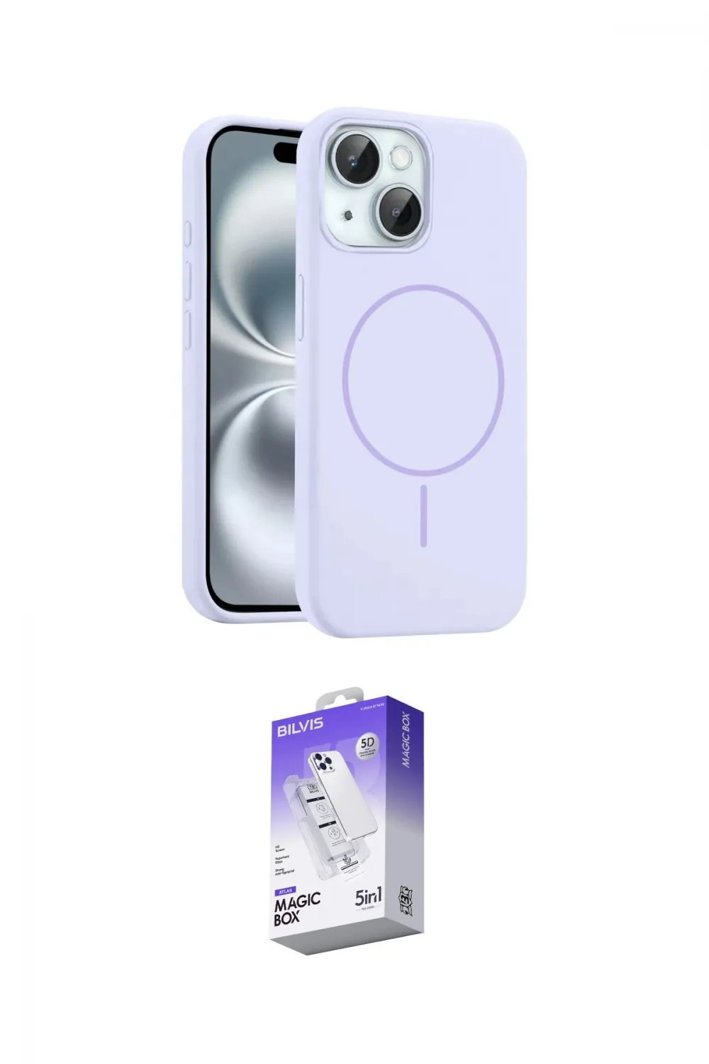 ieg™ iPhone 14 Kılıf Yankı Form Serisi - Siyah Bilvis 5in1 3D Magic Cam Ekran Koruyucu
