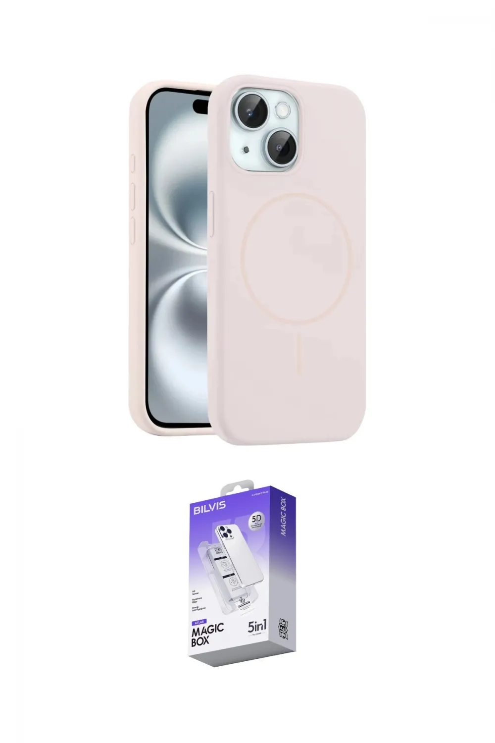 ieg™ iPhone 14 Kılıf Yankı Form Serisi - Siyah Bilvis 5in1 3D Magic Cam Ekran Koruyucu