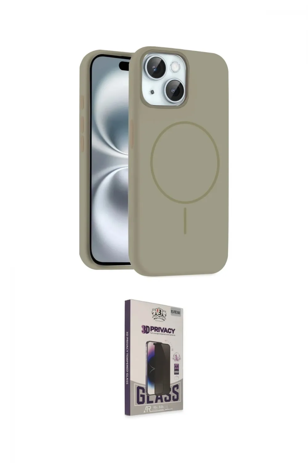 ieg™ iPhone 14 Kılıf Yankı Form Serisi - Siyah Bilvis Hayalet Cam Ekran Koruyucu