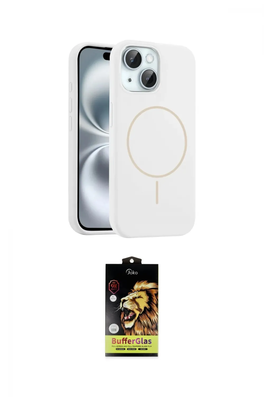 ieg™ iPhone 14 Kılıf Yankı Form Serisi - Siyah Buffer Cam Ekran Koruyucu