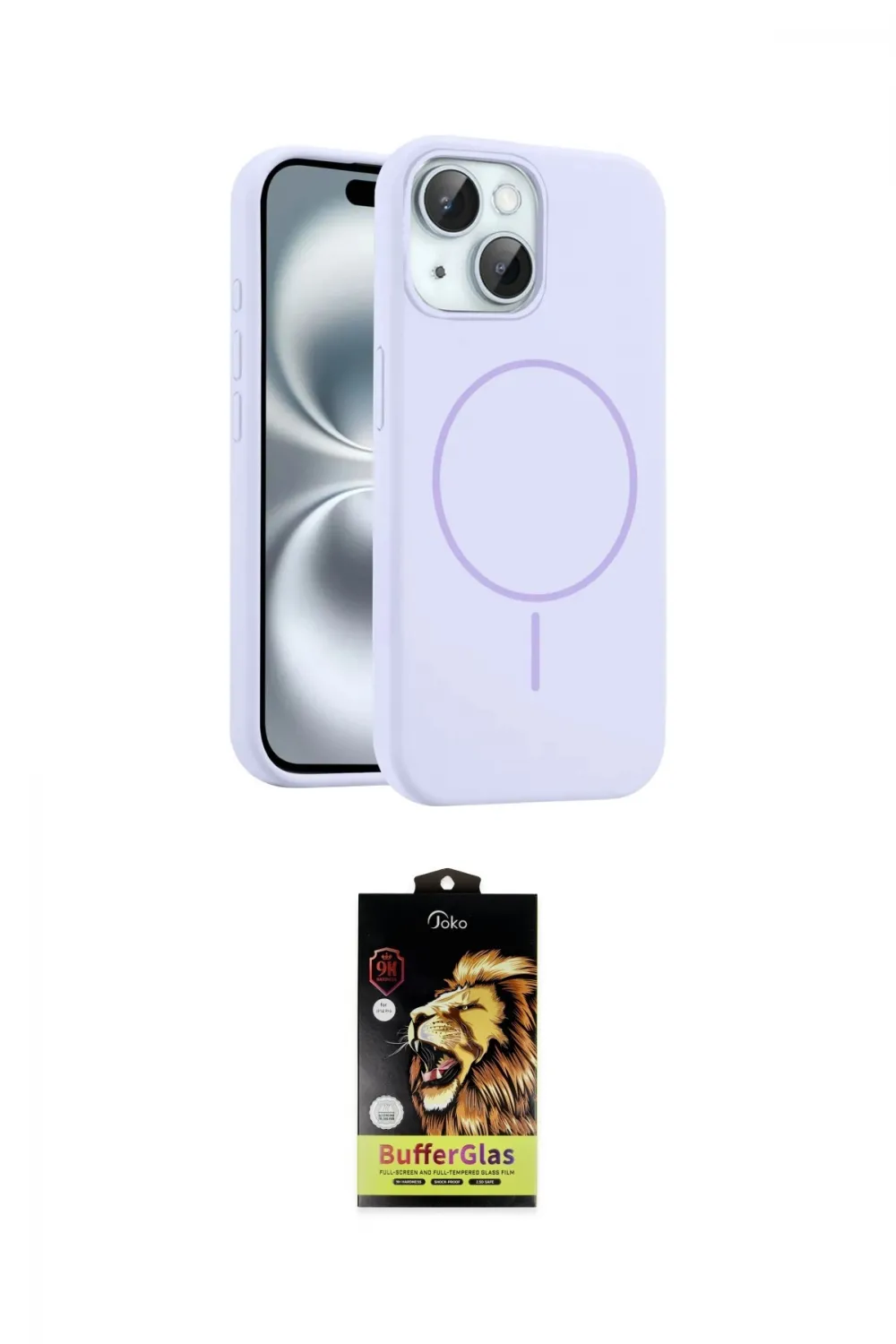 ieg™ iPhone 14 Kılıf Yankı Form Serisi - Siyah Buffer Cam Ekran Koruyucu