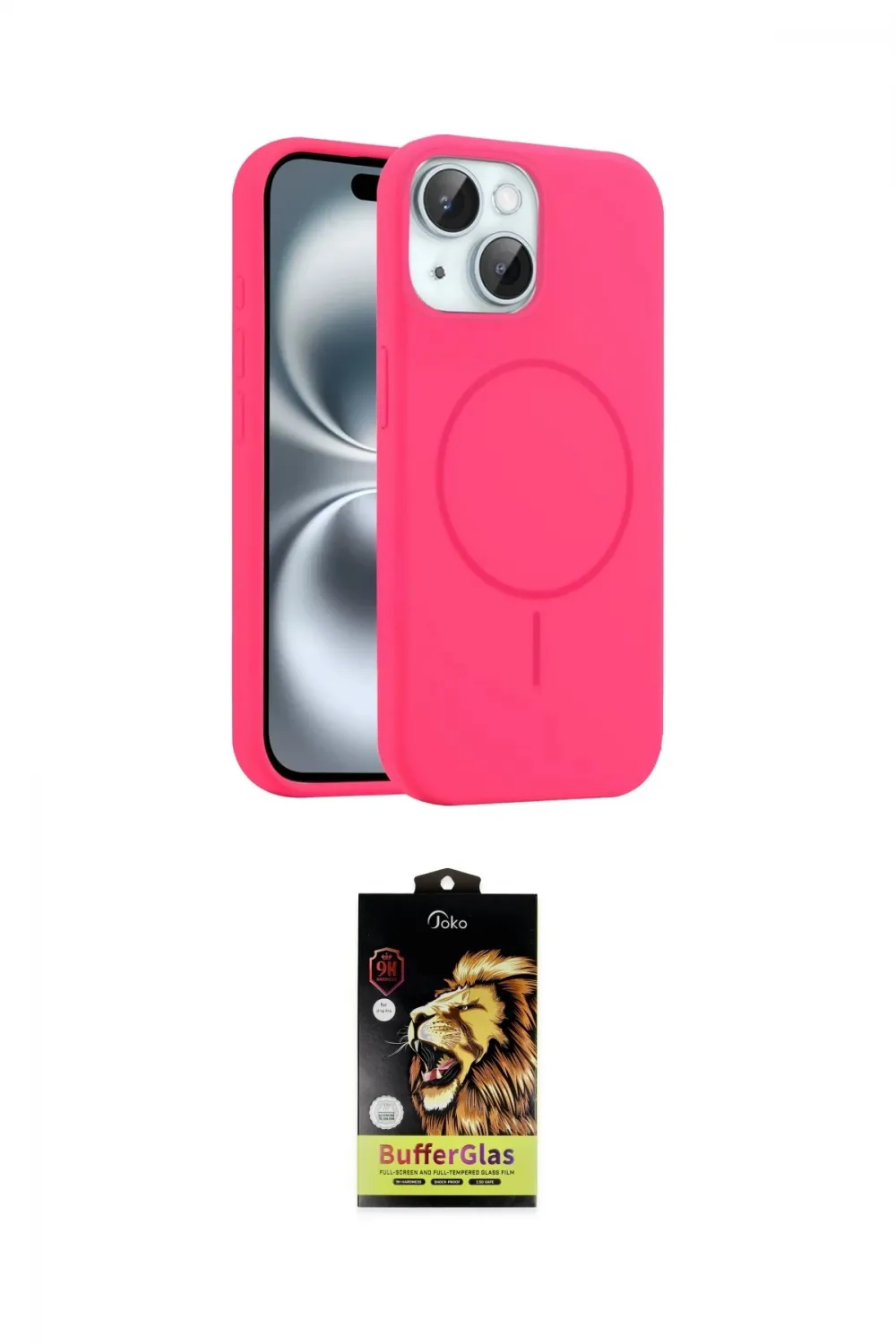 ieg™ iPhone 14 Kılıf Yankı Form Serisi - Siyah Buffer Cam Ekran Koruyucu