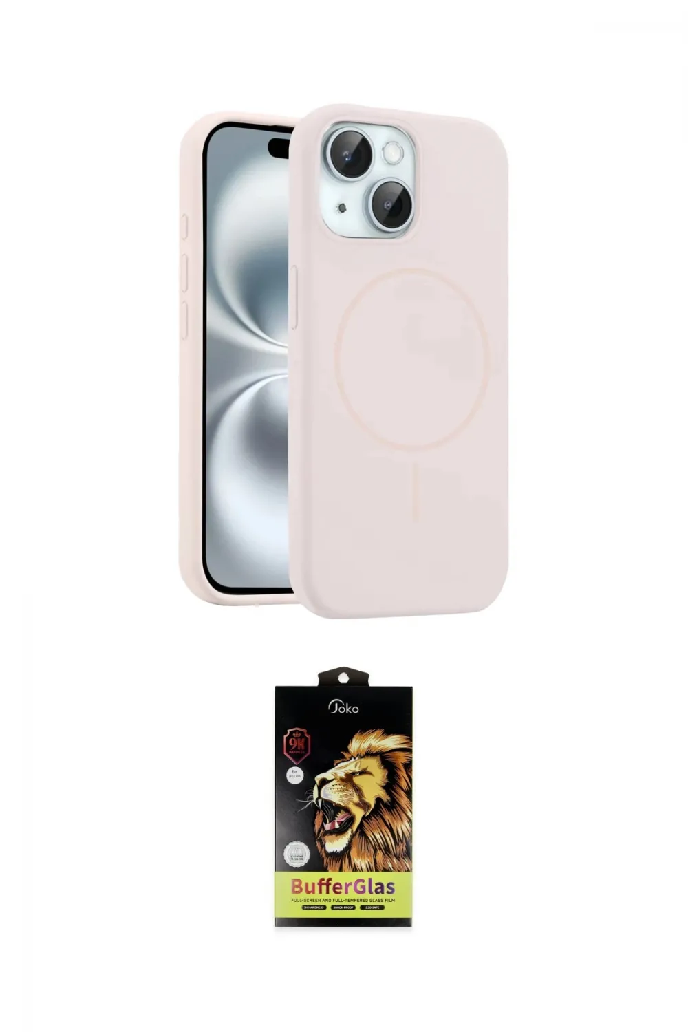 ieg™ iPhone 14 Kılıf Yankı Form Serisi - Siyah Buffer Cam Ekran Koruyucu
