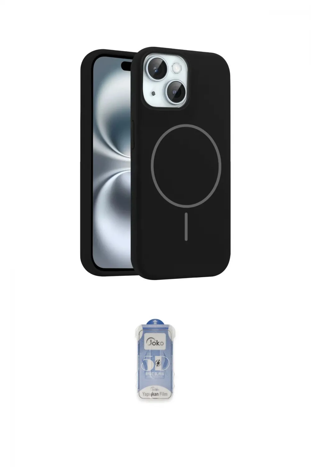 ieg™ iPhone 14 Kılıf Yankı Form Serisi - Siyah Joko Magic 5D Cam