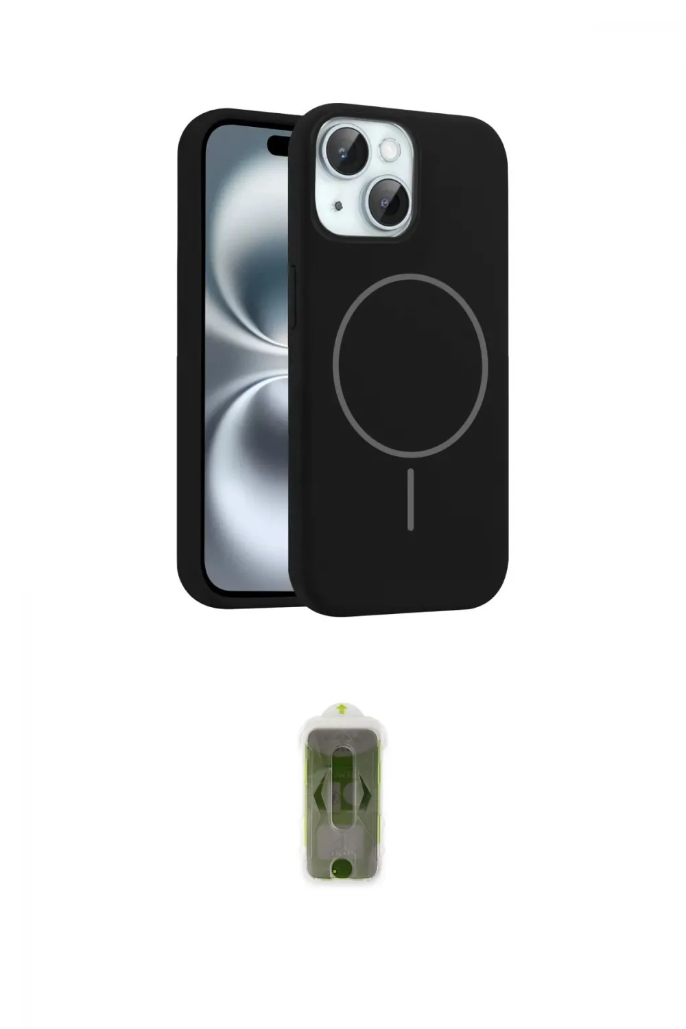 ieg™ iPhone 14 Kılıf Yankı Form Serisi - Siyah Joko Magic 5D Hayalet Cam