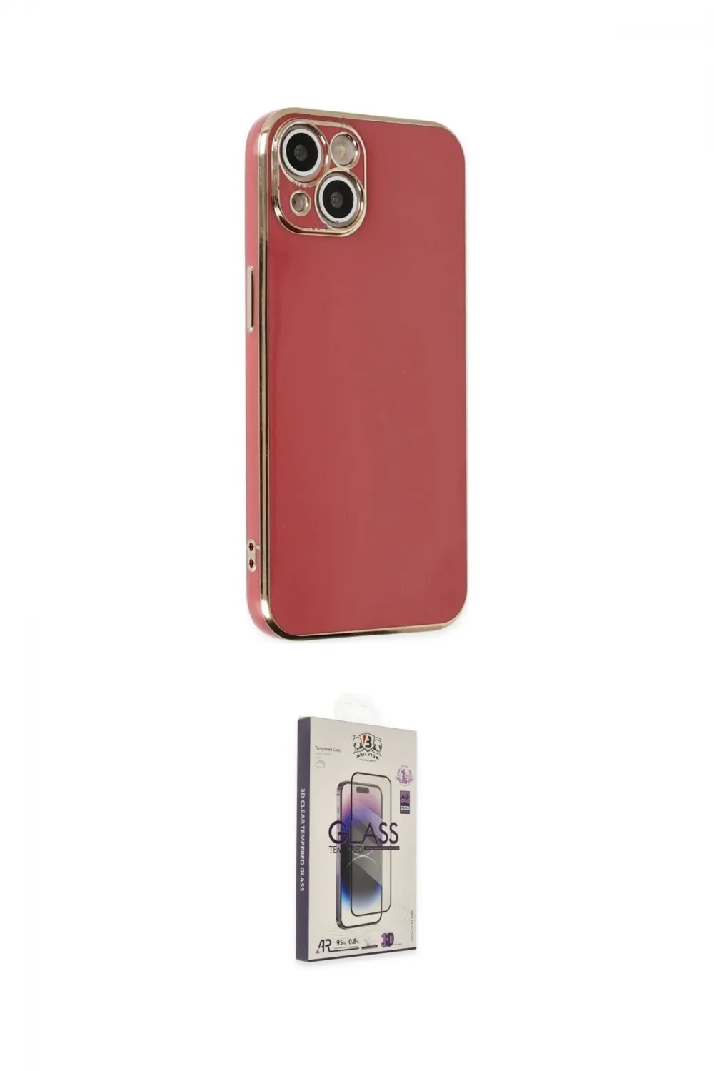 ieg™ iPhone 14 Kılıf Yankı Serisi - Siyah Bilvis 3D Cam Ekran Koruyucu