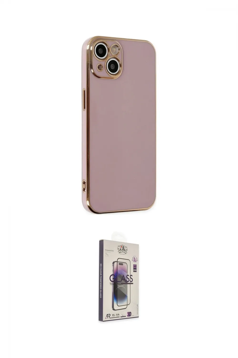 ieg™ iPhone 14 Kılıf Yankı Serisi - Siyah Bilvis 3D Cam Ekran Koruyucu