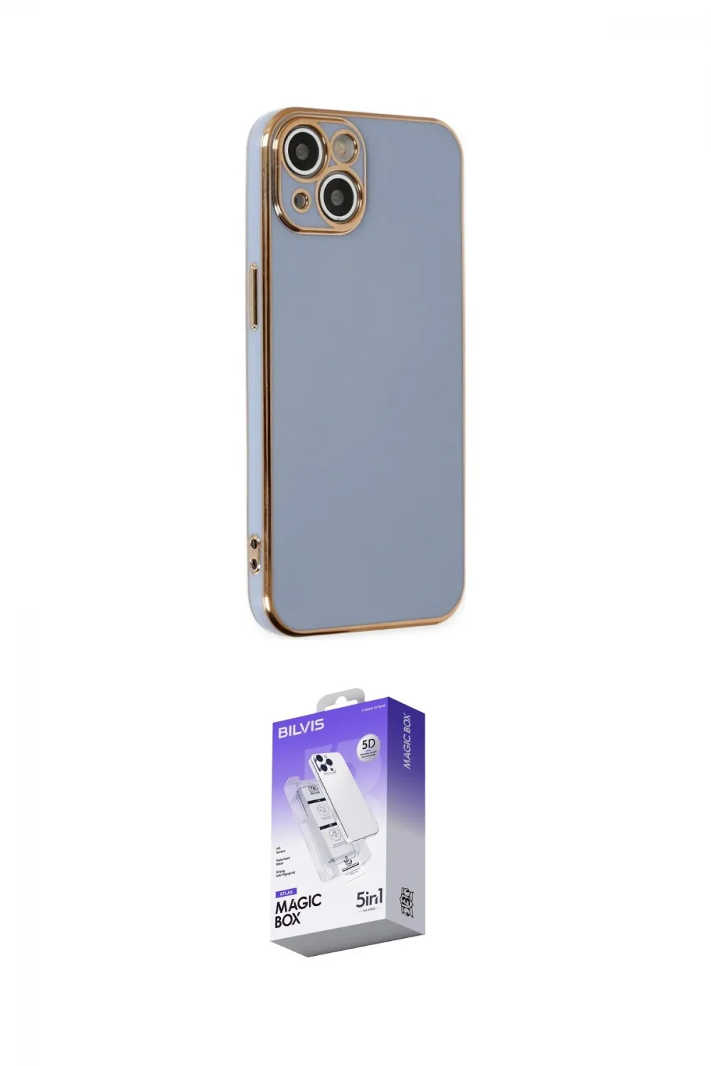 ieg™ iPhone 14 Kılıf Yankı Serisi - Siyah Bilvis 5in1 3D Magic Cam Ekran Koruyucu