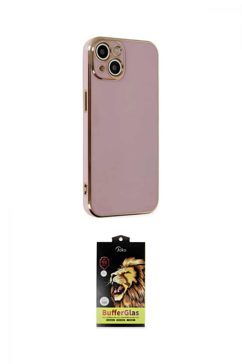 ieg™ iPhone 14 Kılıf Yankı Serisi - Siyah Buffer Cam Ekran Koruyucu