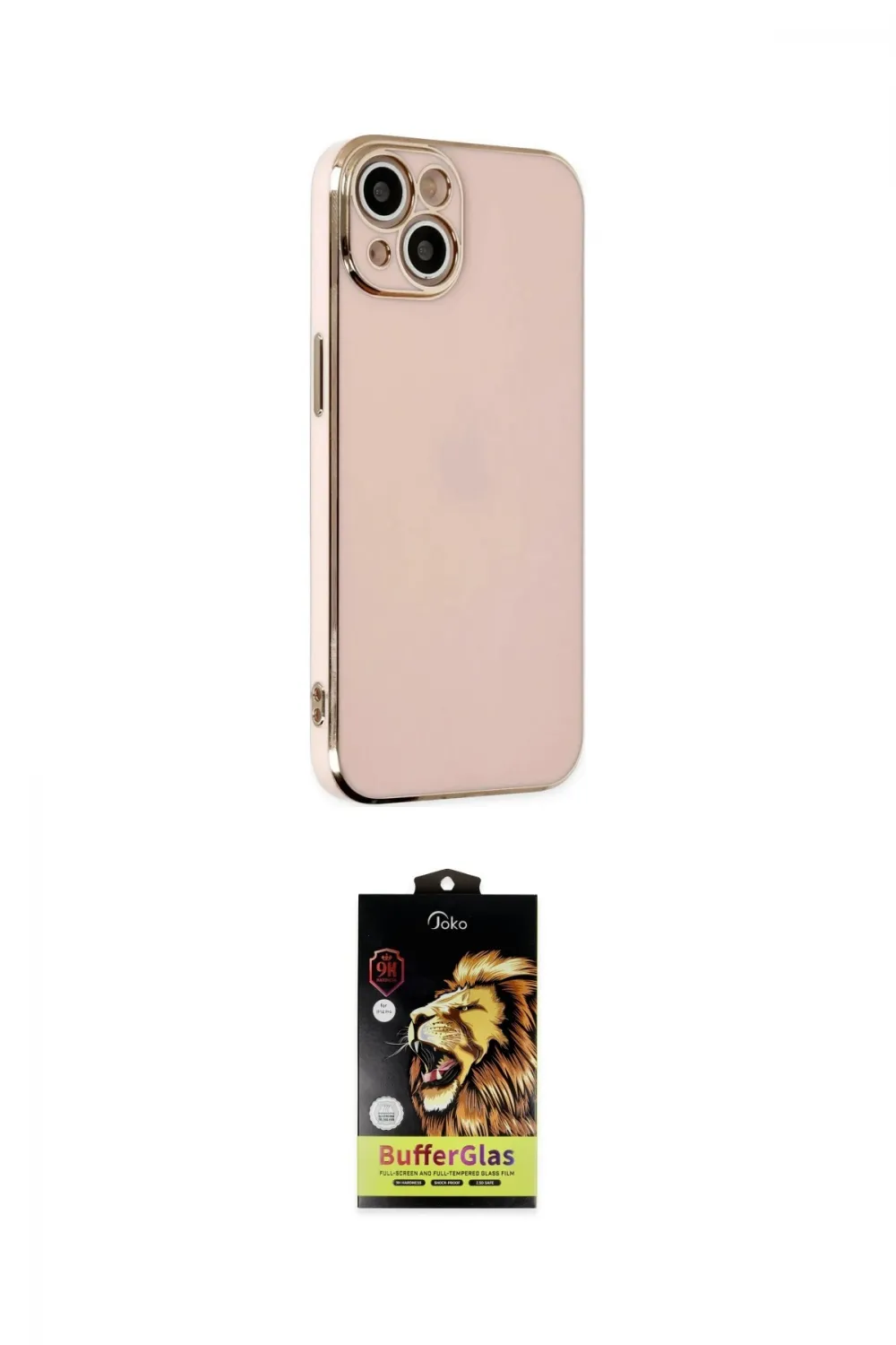 ieg™ iPhone 14 Kılıf Yankı Serisi - Siyah Buffer Cam Ekran Koruyucu