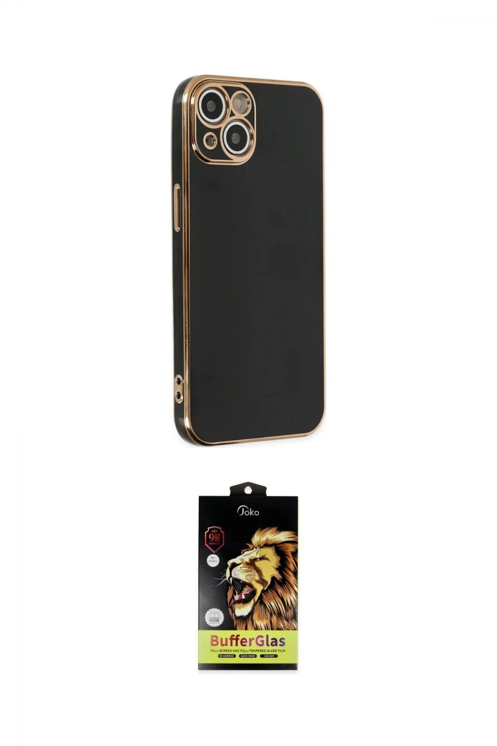 ieg™ iPhone 14 Kılıf Yankı Serisi - Siyah Buffer Cam Ekran Koruyucu