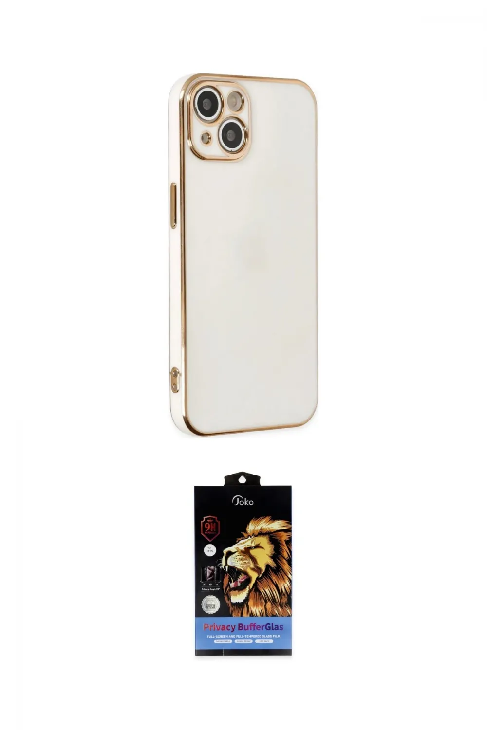 ieg™ iPhone 14 Kılıf Yankı Serisi - Siyah Buffer Hayalet Cam Ekran Koruyucu