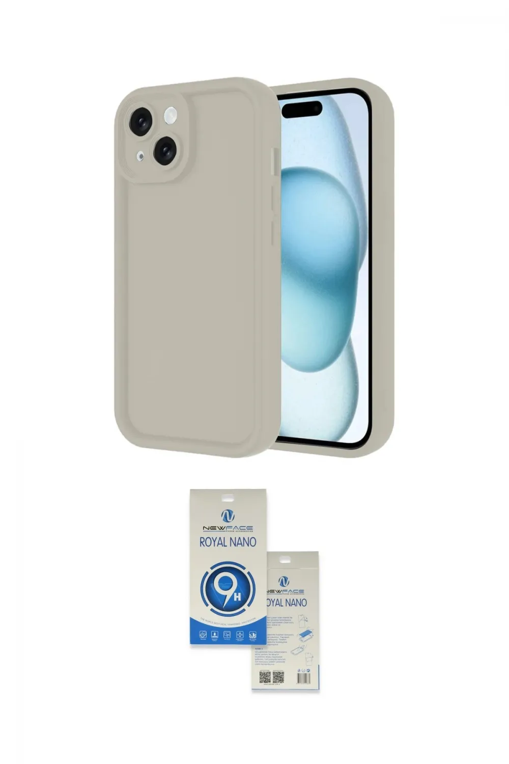 ieg™ iPhone 14 Kılıf Yankı Yansıma Özel Seri - Şeffaf Royal Nano Ekran Koruyucu