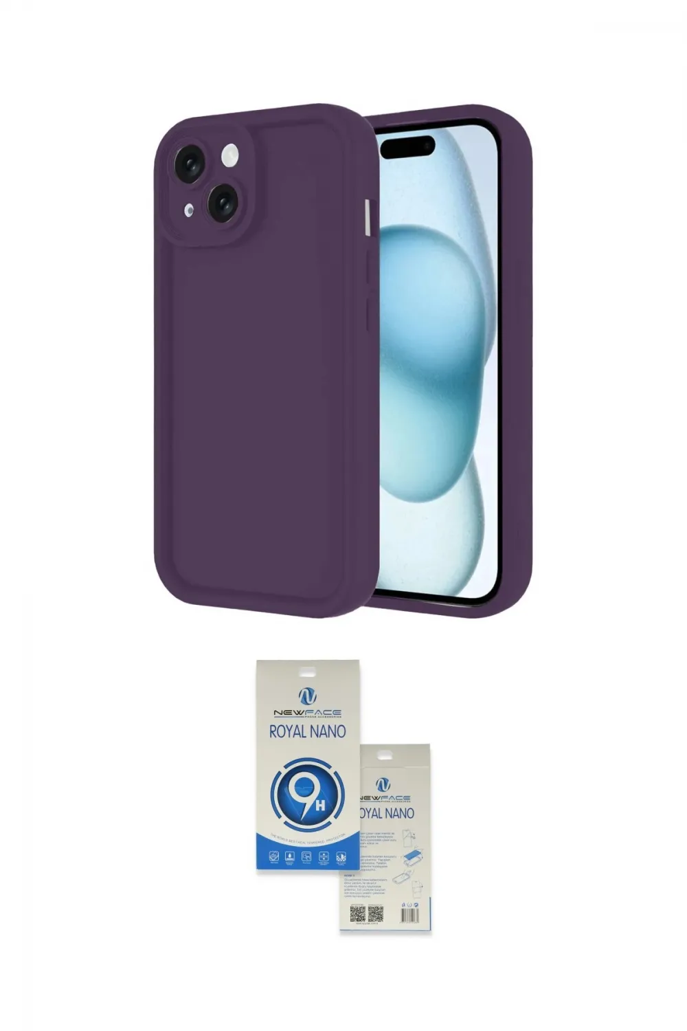 ieg™ iPhone 14 Kılıf Yankı Yansıma Özel Seri - Şeffaf Royal Nano Ekran Koruyucu