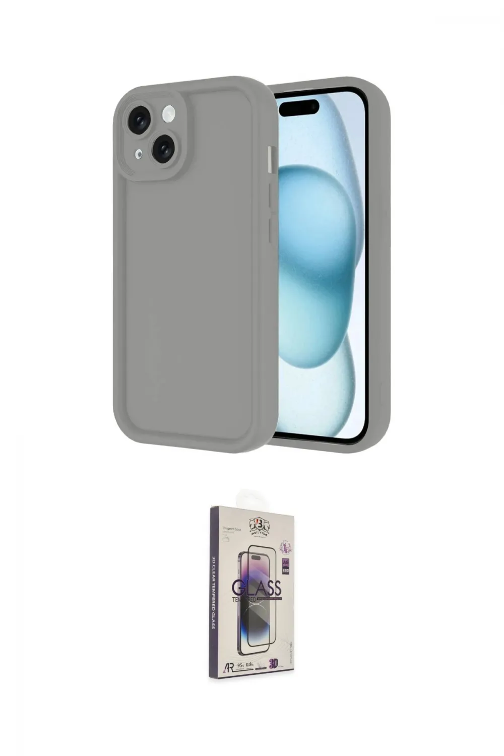 ieg™ iPhone 14 Kılıf Yankı Yansıma Özel Seri - Siyah Bilvis 3D Cam Ekran Koruyucu