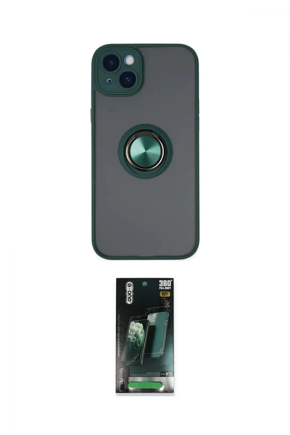 ieg™ iPhone 14 Kılıf Yörünge Çizgi - Şeffaf 360 Full Body Arka Koruyucu