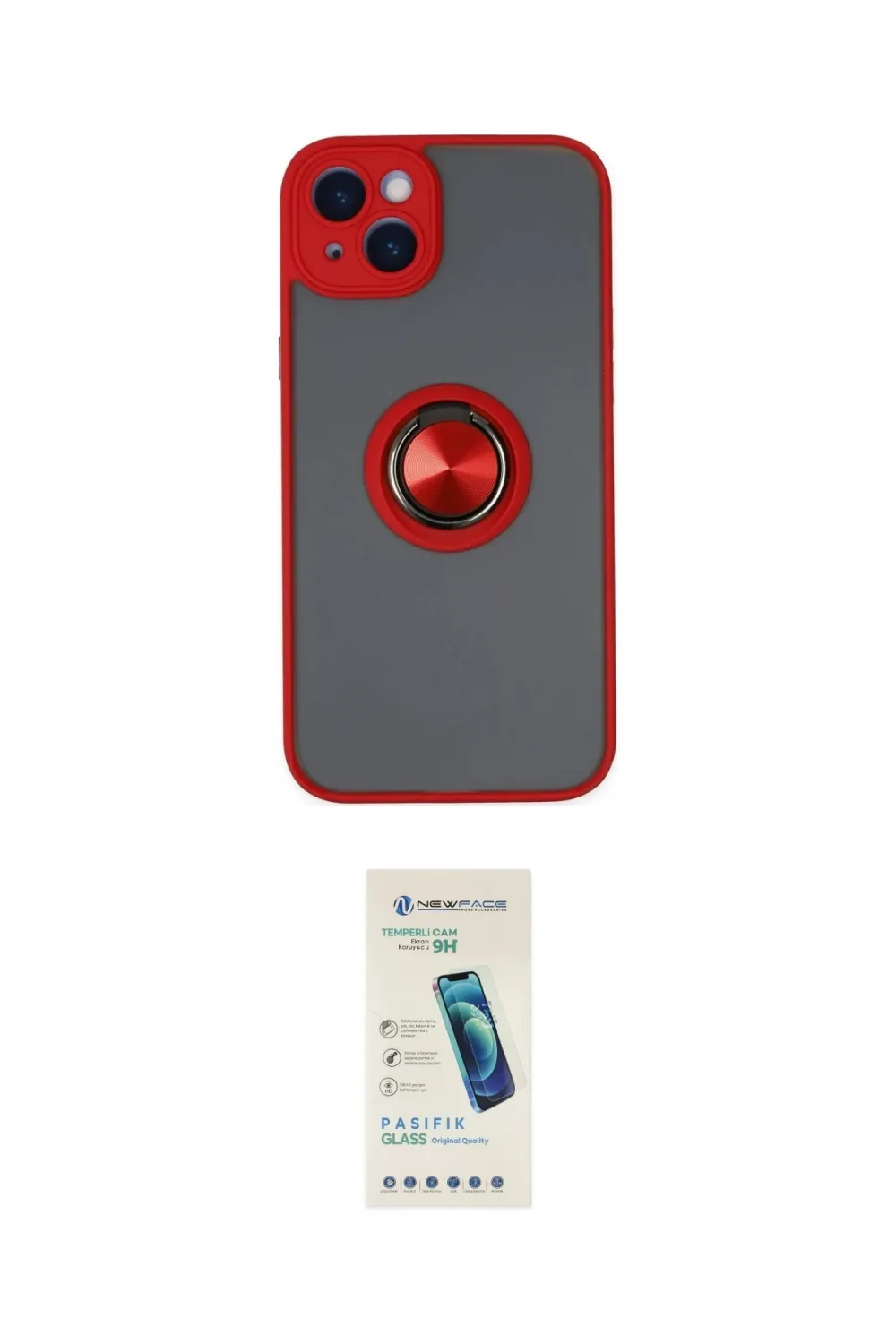 ieg™ iPhone 14 Kılıf Yörünge Çizgi - Şeffaf Pasifik Cam Ekran Koruyucu