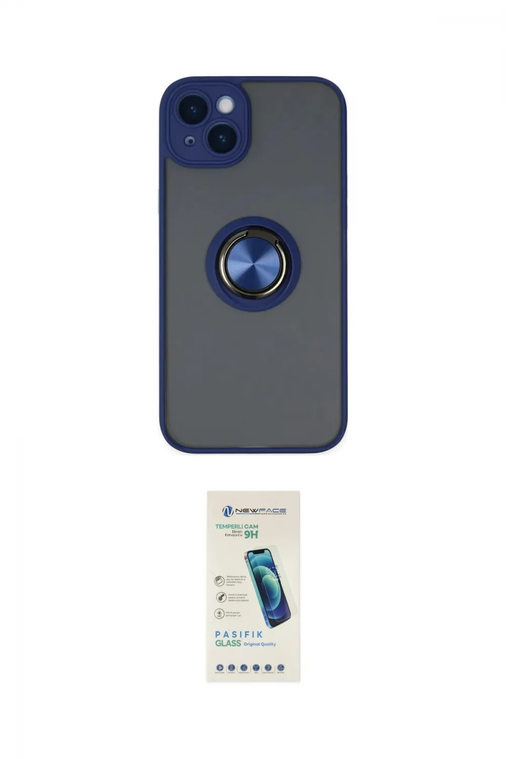 ieg™ iPhone 14 Kılıf Yörünge Çizgi - Şeffaf Pasifik Cam Ekran Koruyucu