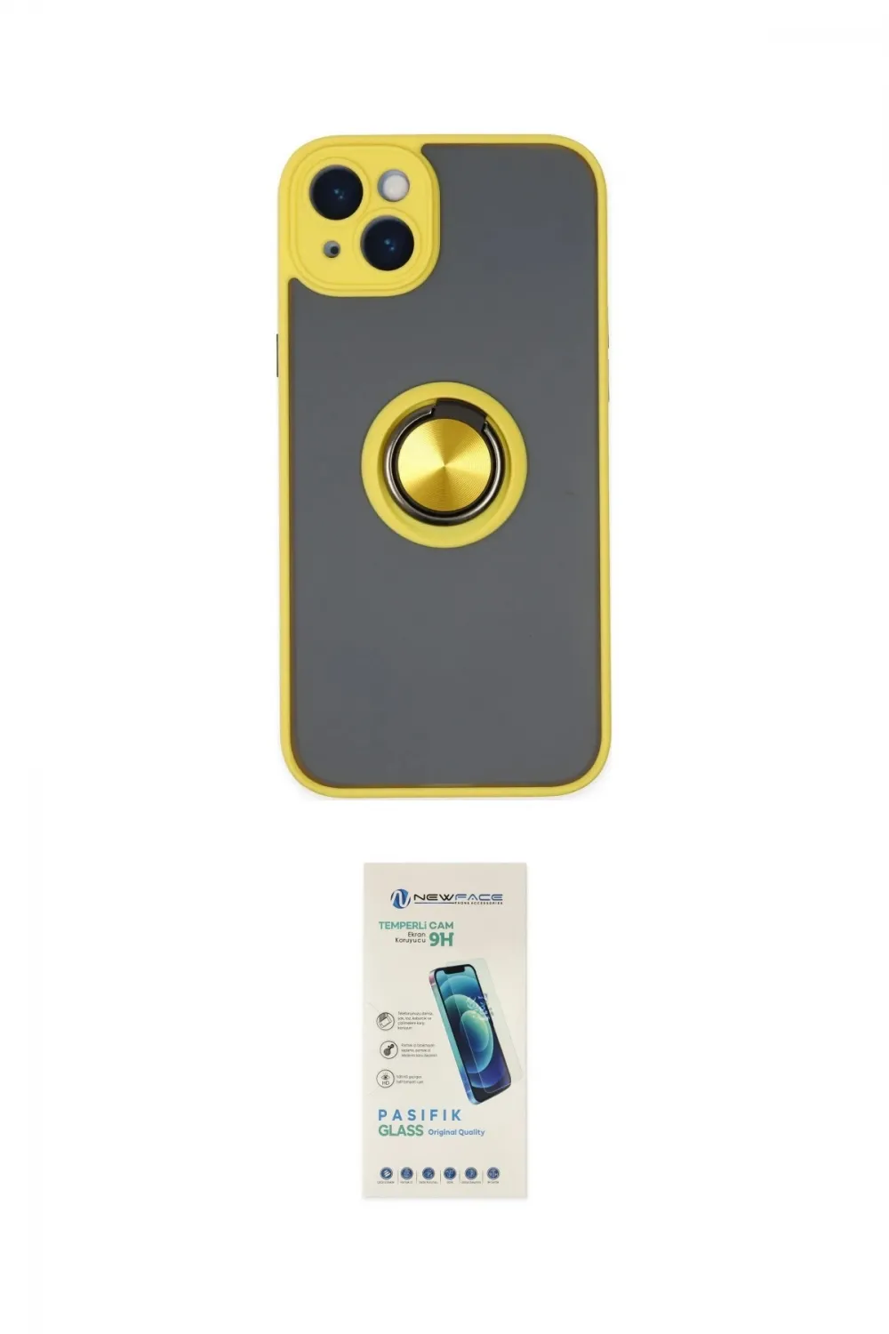 ieg™ iPhone 14 Kılıf Yörünge Çizgi - Şeffaf Pasifik Cam Ekran Koruyucu