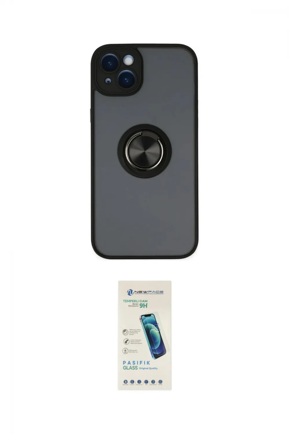 ieg™ iPhone 14 Kılıf Yörünge Çizgi - Şeffaf Pasifik Cam Ekran Koruyucu